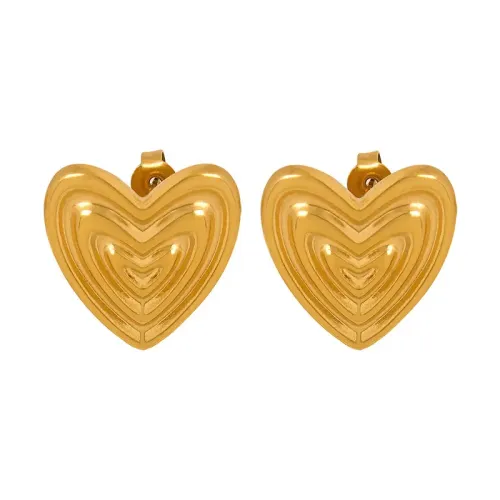 FXET598 Love Women's 18K Gold Peach Heart Earrings