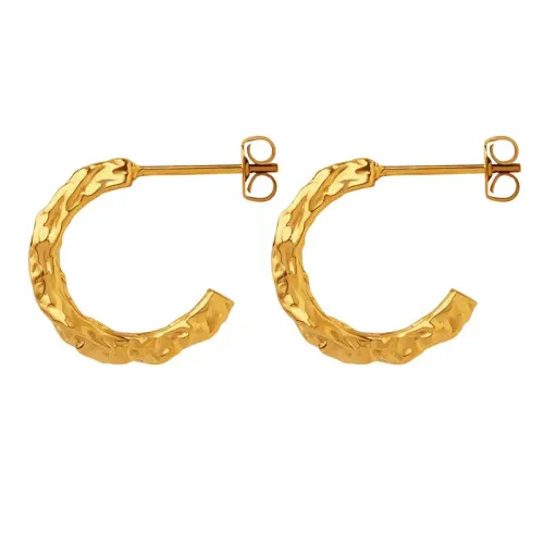 FXET540 C-shaped tinfoil irregular geometric earrings for women 18k gold plated non-fading earrings