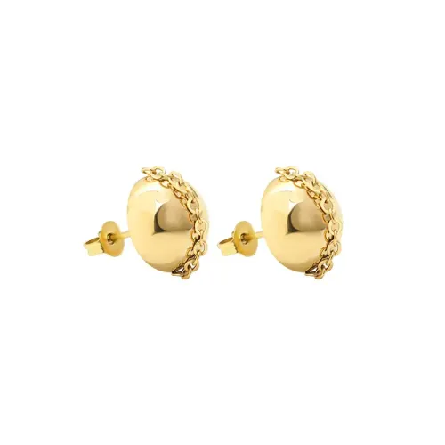 FXET515 18k gold plated chain skirt stud earrings for women
