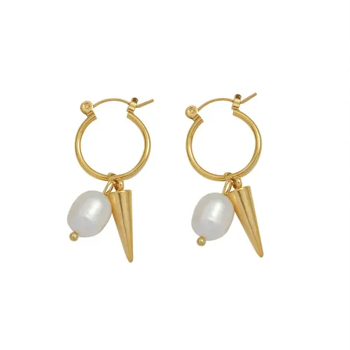 FXET516 Natural freshwater pearl earrings plated irregular earrings