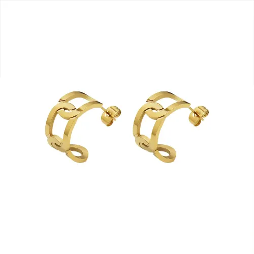 FXET726 Jewelry Korean hollow geometric splicing earrings 18k gold earrings