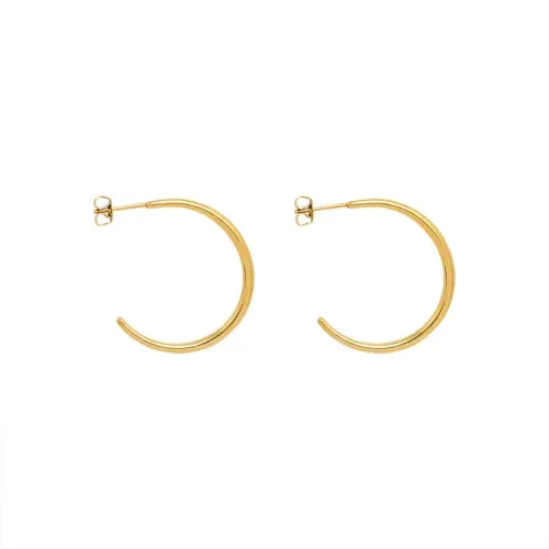 FXET543 Minimalist Geometric Semi-circle Earrings Women's 18K Gold Plated Earrings