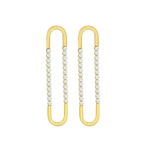 FXET712 U-shaped earrings inlaid with zircon earrings plated with 18K gold jewelry accessories for women