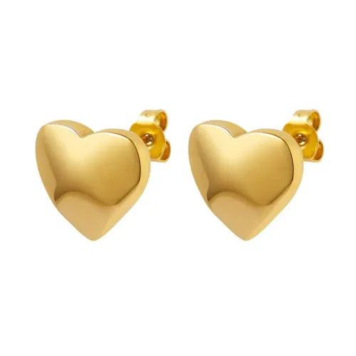 FXET450 Compact gold-plated small love rhombus heart-shaped earrings and studs for women