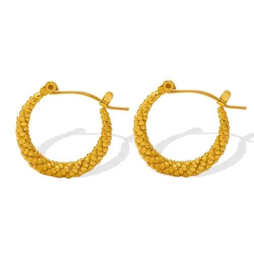 FXET660 Gold-plated earrings earrings U-shaped fish scale pattern earrings accessories