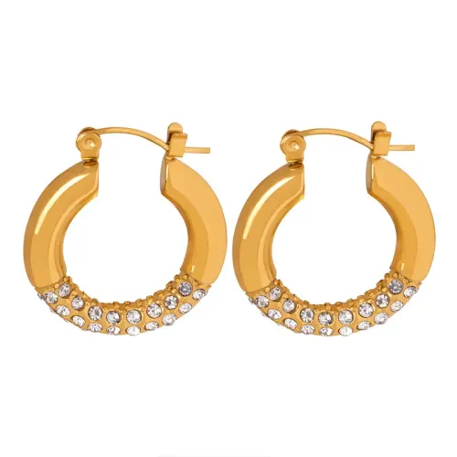 FXET422 Hong Kong inlaid rhinestone hoop earrings for women gold-plated earrings wholesale