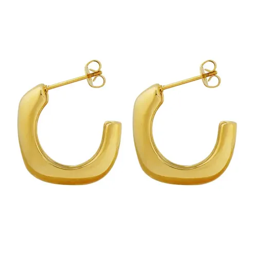 FXET747 C-shaped earrings women's earrings plated with 18K real gold