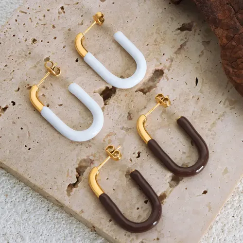FXET380 Big U -shaped oil earrings