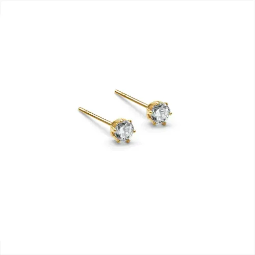 FXET757 Jewelry s super flash 3A grade single diamond stud earrings 18k gold material