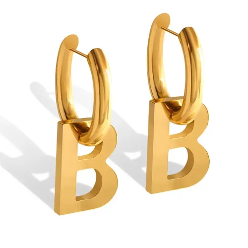 FXET105 Love shaped hollow high -gloss Baroque heart -shaped earrings jewelry