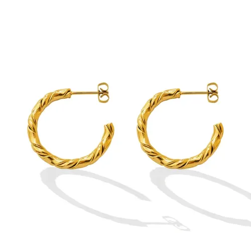 FXET401 Accessories C -shaped twist hot girl cool material gold -plated earmark