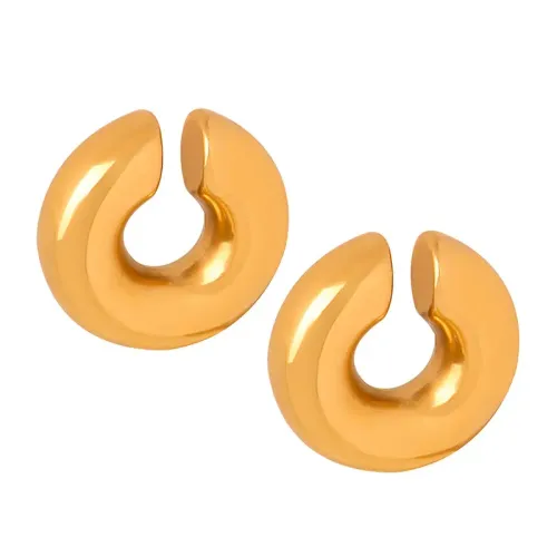 FXET206 Minimal light -facedin -plated circular ear clip