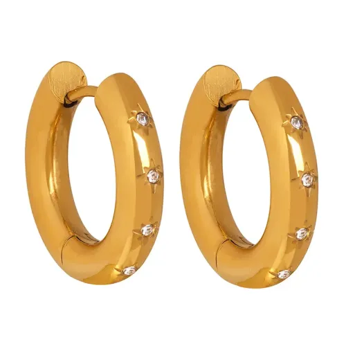 FXET79 Ear ring micro -plated 18K gold earrings