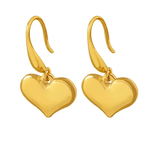 FXET165 S three -dimensional love sweet heart -shaped earrings female gold -plated ear hooks