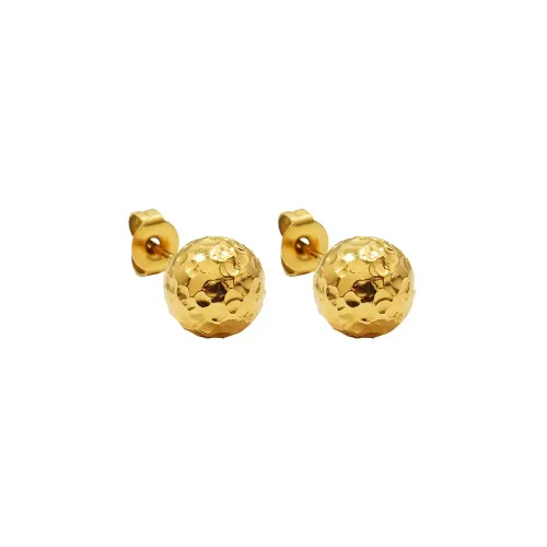 FXET61 Tin foil ball earrings 18K gold ear decoration small jewelry women