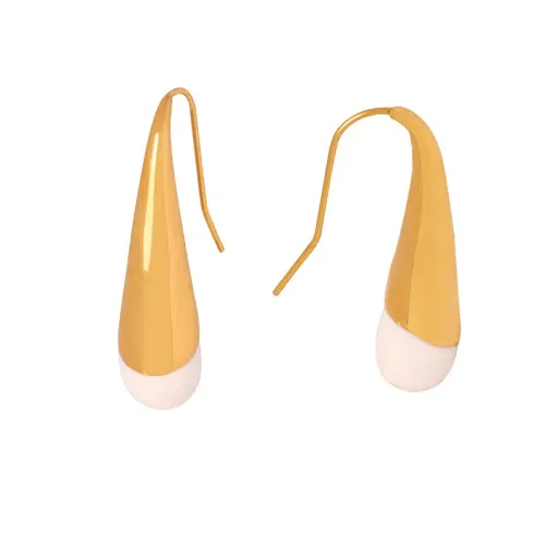 FXET59 Glip -drop cyclone gold -plated earrings