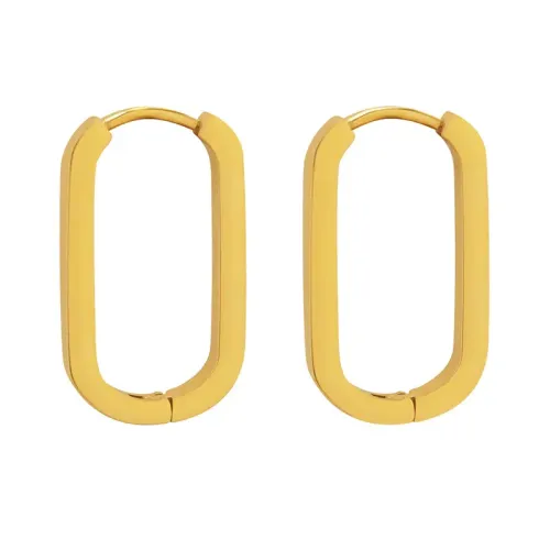 FXET252 Autumn and winter geometric elliptical rectangular earrings Gold earmark jewelry