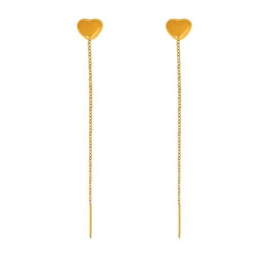 FXET168 Small and small love earrings streaming ears plating 18K gold earrings