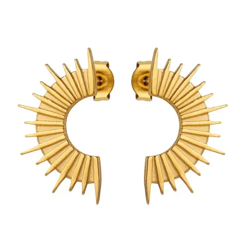 FXET289 Earrings Half Moon Stab C -type earrings Female 18K gold -plated earrings