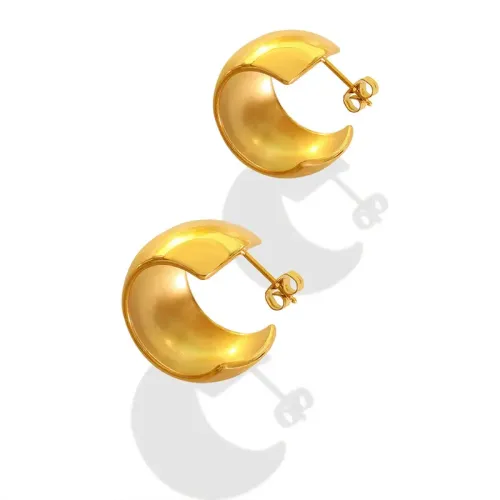FXET81 Jewelry geometric light surface C -shaped earrings gold -plated ear -plated ear accessories wholesale
