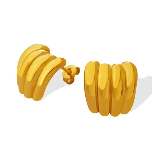 FXET286 Banana skewers C -shaped earrings Xiaoxiang earrings accessories
