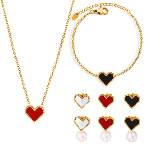 FXET4 Taoxin Yak natural shell plated 18K golden girl jewelry suit