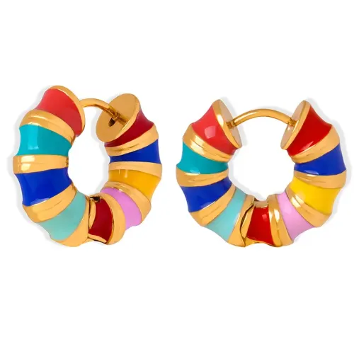 FXET549 Colorful enamel dripping macaron dopamine women's earrings