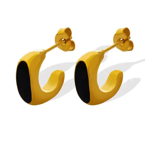 FXET481 Small earrings accessories gold-plated acrylic inlaid earrings earrings