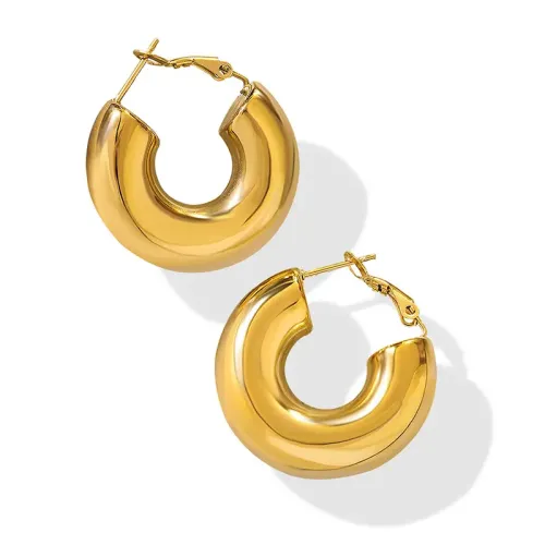 FXET24 Jewelry U -shaped geometric earrings Female gold -plated earmark