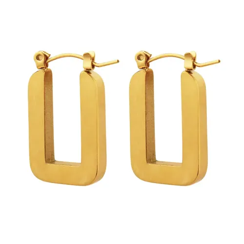 FXET535 Jewelry Geometric Brushed Earrings Women's 18k Gold Plated Earrings Manufacturer