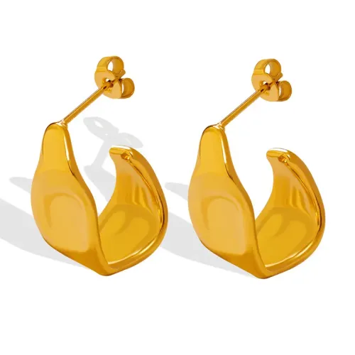 FXET47 Irregular C -shaped geometric earrings gold -plated earrings earrings