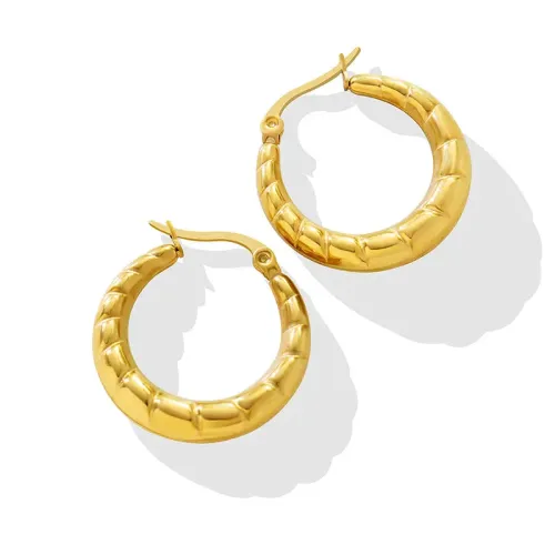 FXET691 Geometric pattern U-shaped earrings plated with 18K real gold earrings manufacturer