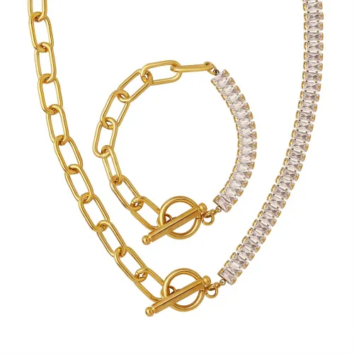 FXET20 Chain OT buckle hip -hip bracelet head jewelry suit