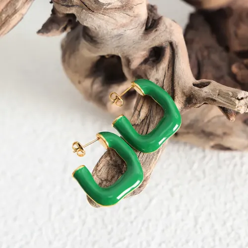 FXET111 Emerald Drops of Earrings Girl Jewelry