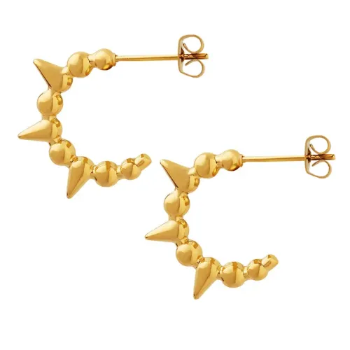 FXET542 Street bead nail earrings for women 18k gold plated cool earrings