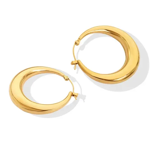 FXET121 Tiger U -shaped geometric earrings female plated 18K real gold earrings