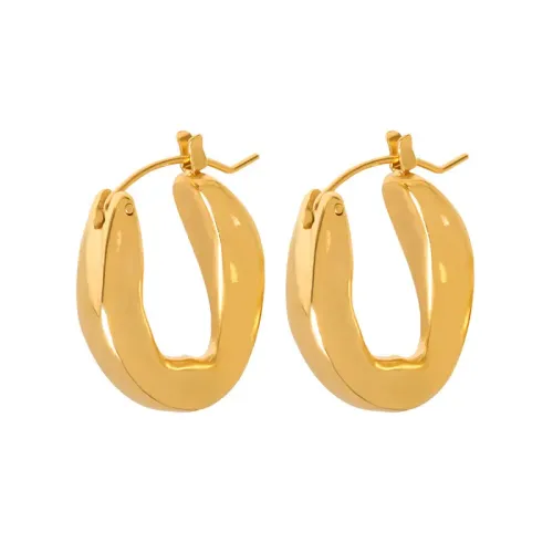 FXET600 Ear jewelry 18K gold plated irregular U-shaped earrings