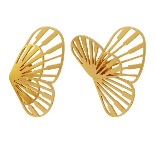 FXET60 Butterfly dancing ears and gold -plated gold -plated ear decoration