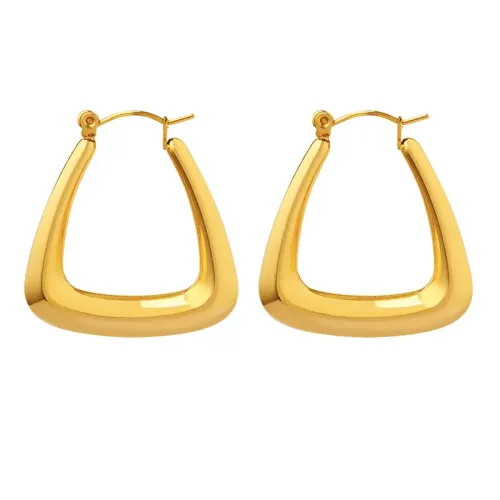FXET374 Empty U -shaped girl earrings plated 18K gold ear ornaments