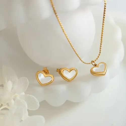 FXET83 Sweet Taoxin Shell necklace Little Fairy Three pieces of Tanabata Couple Jewelry Set