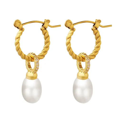 FXET455 Jewelry Threaded Geometric Small Earrings Earrings Girlfriend Jewelry