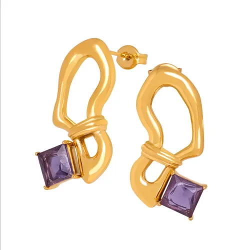 FXET546 Line special-shaped inlaid zircon earrings for women earrings and jewelry