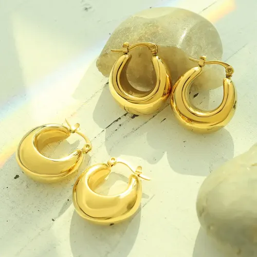 FXET494 U-shaped geometric earrings for women gold-plated earrings manufacturer