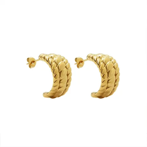 FXET523 Croissant three-layer earrings for women 18k gold earrings jewelry