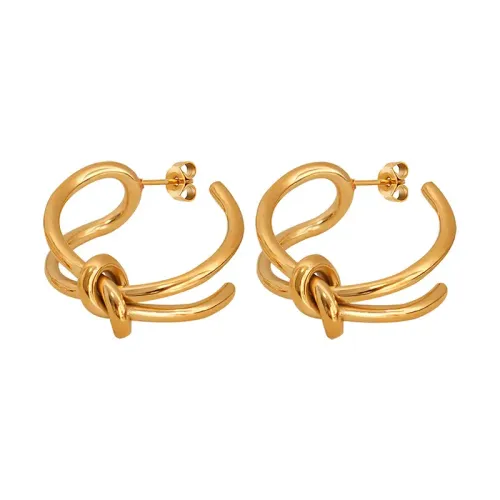 FXET445 Gold plated rope earrings
