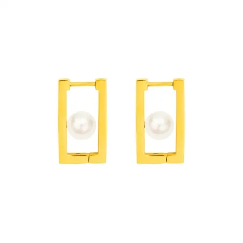 FXET356 Baroque geometric imitation pearl earrings female square small coatful jewelry materials