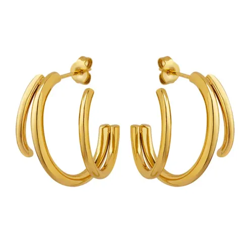 FXET191 Minimalist multi -layer C -shaped earrings women's anti -allergic ear ring women