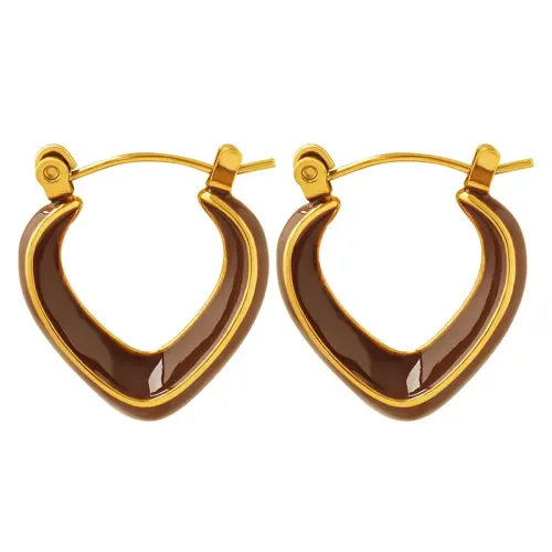 FXET446 Series of earrings V-shaped drip oil ethnic ear jewelry gold-plated ear buckles