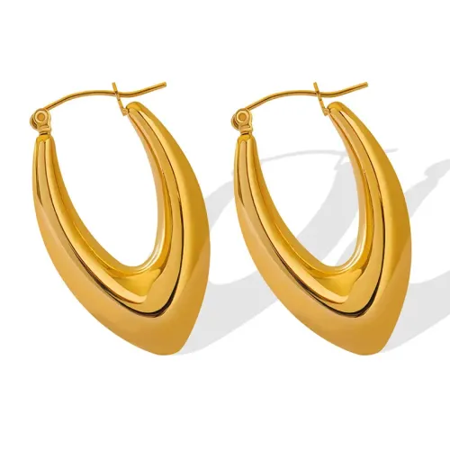 FXET488 Hong Kong geometric U-shaped earrings for women non-mainstream gold-plated earrings