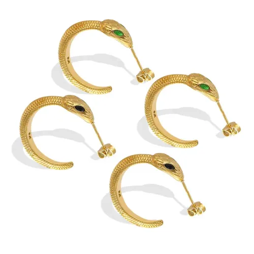 FXET480 Diamond zircon snake-shaped earrings for women gold-plated earrings and earrings